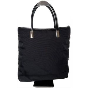 GUCCI Tom Ford Diana Leather-Trimmed Nylon ZipTop Tote silver hardware AUTHENTIC
